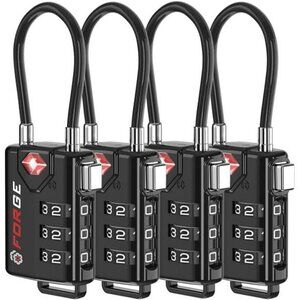 TSA Approved Cable Luggage Locks Re-settable Combination with Alloy Body